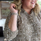 Season Shift Curvy Mocha Smocked Ruffle Top
