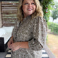 Season Shift Curvy Mocha Smocked Ruffle Top