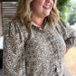 Season Shift Curvy Mocha Smocked Ruffle Top