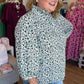 Secret Garden Plus-Size Green Floral Button Down Top
