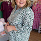 Secret Garden Plus-Size Green Floral Button Down Top