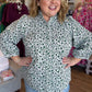 Secret Garden Plus-Size Green Floral Button Down Top