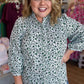 Secret Garden Plus-Size Green Floral Button Down Top