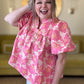 She's My Babydoll Plus-Size Coral Jacquard Top