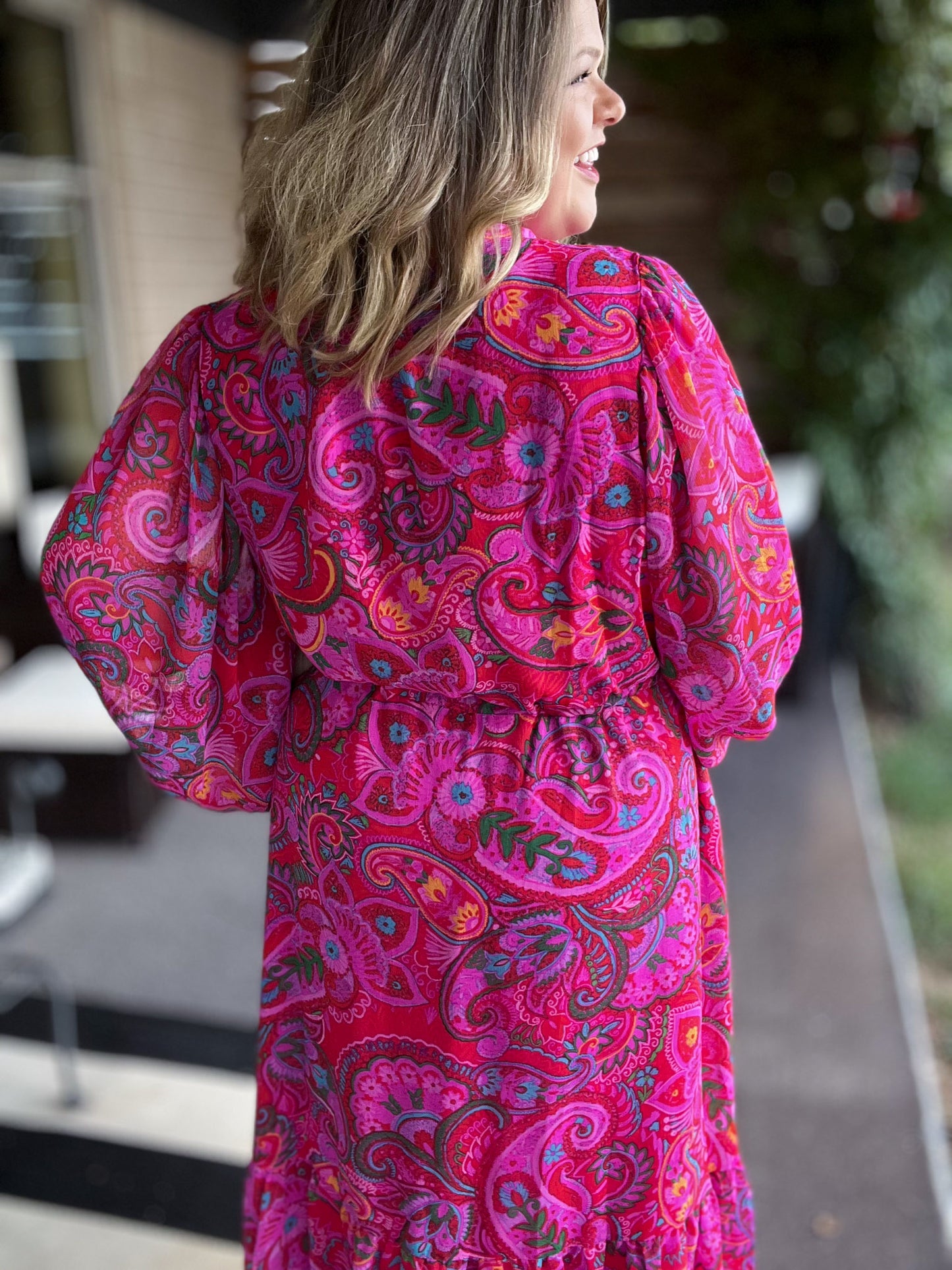 Sheer Perfection Plus-Size Paisley Maxi Dress