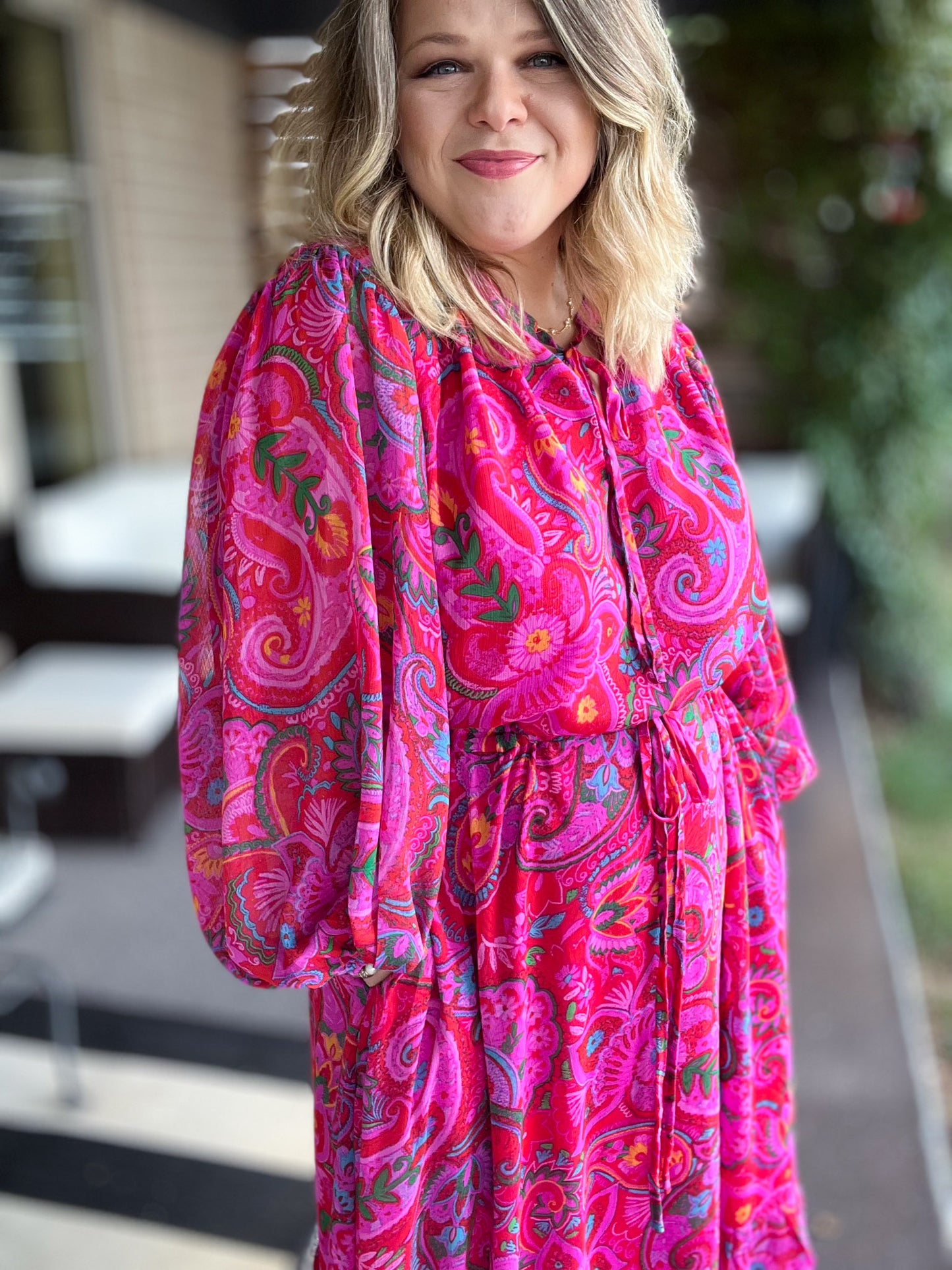 Sheer Perfection Plus-Size Paisley Maxi Dress