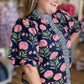 Shoreline Serenity Curvy Navy Floral Top