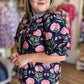 Shoreline Serenity Curvy Navy Floral Top