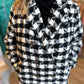 Sleigh All Day Plus-Size Black & White Houndstooth Coat