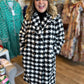 Sleigh All Day Plus-Size Black & White Houndstooth Coat