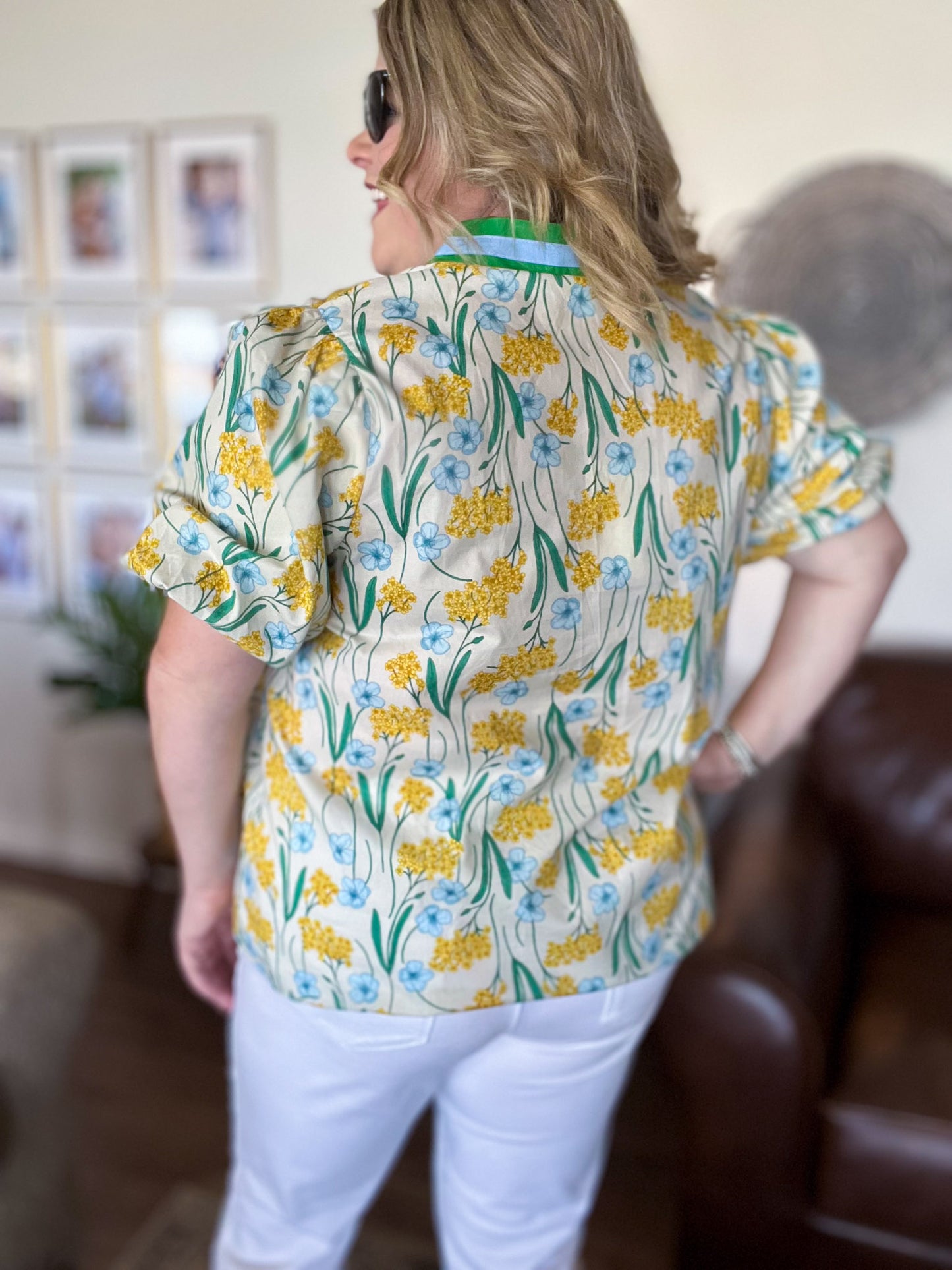 Soft Sunrise Curvy Floral Blouse