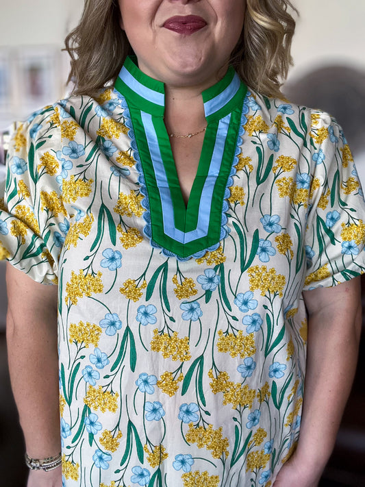 Soft Sunrise Curvy Floral Blouse