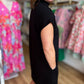 Soft & Simple Curvy Mini Black Dress