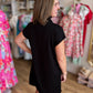 Soft & Simple Curvy Mini Black Dress