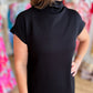Soft & Simple Curvy Mini Black Dress