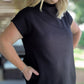 Soft & Simple Curvy Mini Black Dress