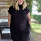 Soft & Simple Curvy Mini Black Dress