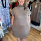 Soft & Simple Curvy Mini Light Mocha Dress
