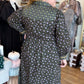 Something Simple Curvy Olive Floral Midi Dress