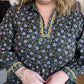 Something Simple Curvy Olive Floral Midi Dress