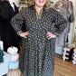 Something Simple Curvy Olive Floral Midi Dress