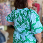 Southern Soirée Plus-Size Blue & Green Midi Dress