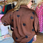Spot On Curvy Brown Polka Dot Top