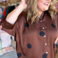 Spot On Curvy Brown Polka Dot Top