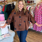 Spot On Curvy Brown Polka Dot Top