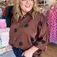 Spot On Curvy Brown Polka Dot Top