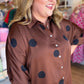 Spot On Curvy Brown Polka Dot Top