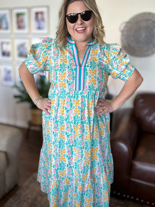 Spring Promise Curvy Floral Midi Dress