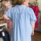 RESTOCKED! Star-Spangled Sweetheart Curvy Blue Gingham Midi Dress