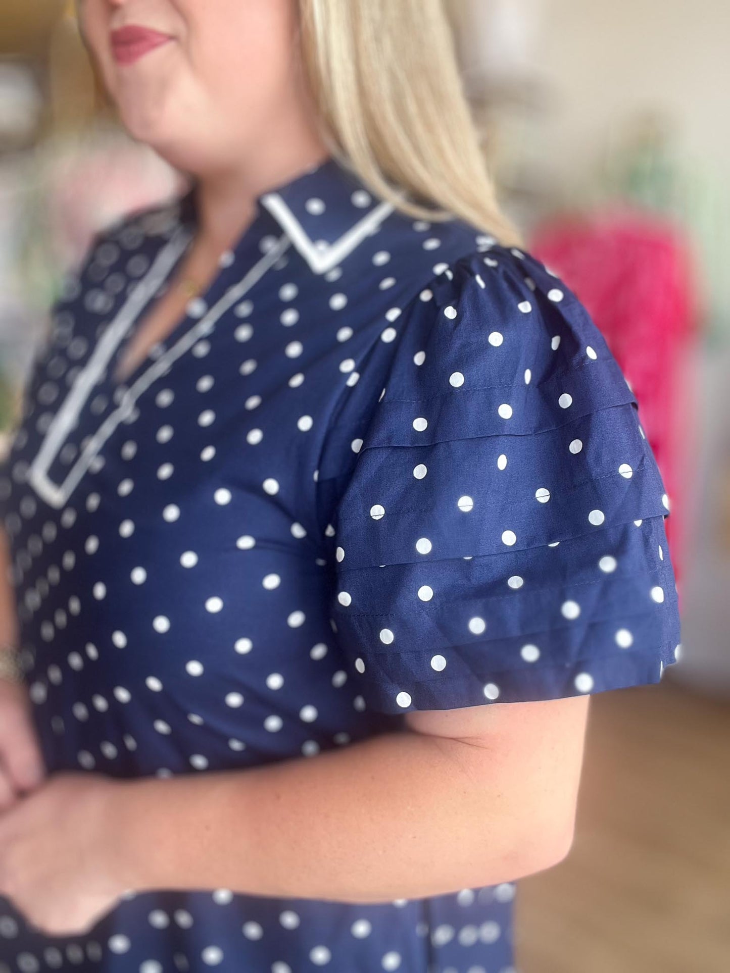 Stars, Stripes & Polka Dots Curvy Navy Dress