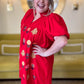 RESTOCKED! Stems of Scarlet Curvy Red Embroidered Dress (Pre-Order)