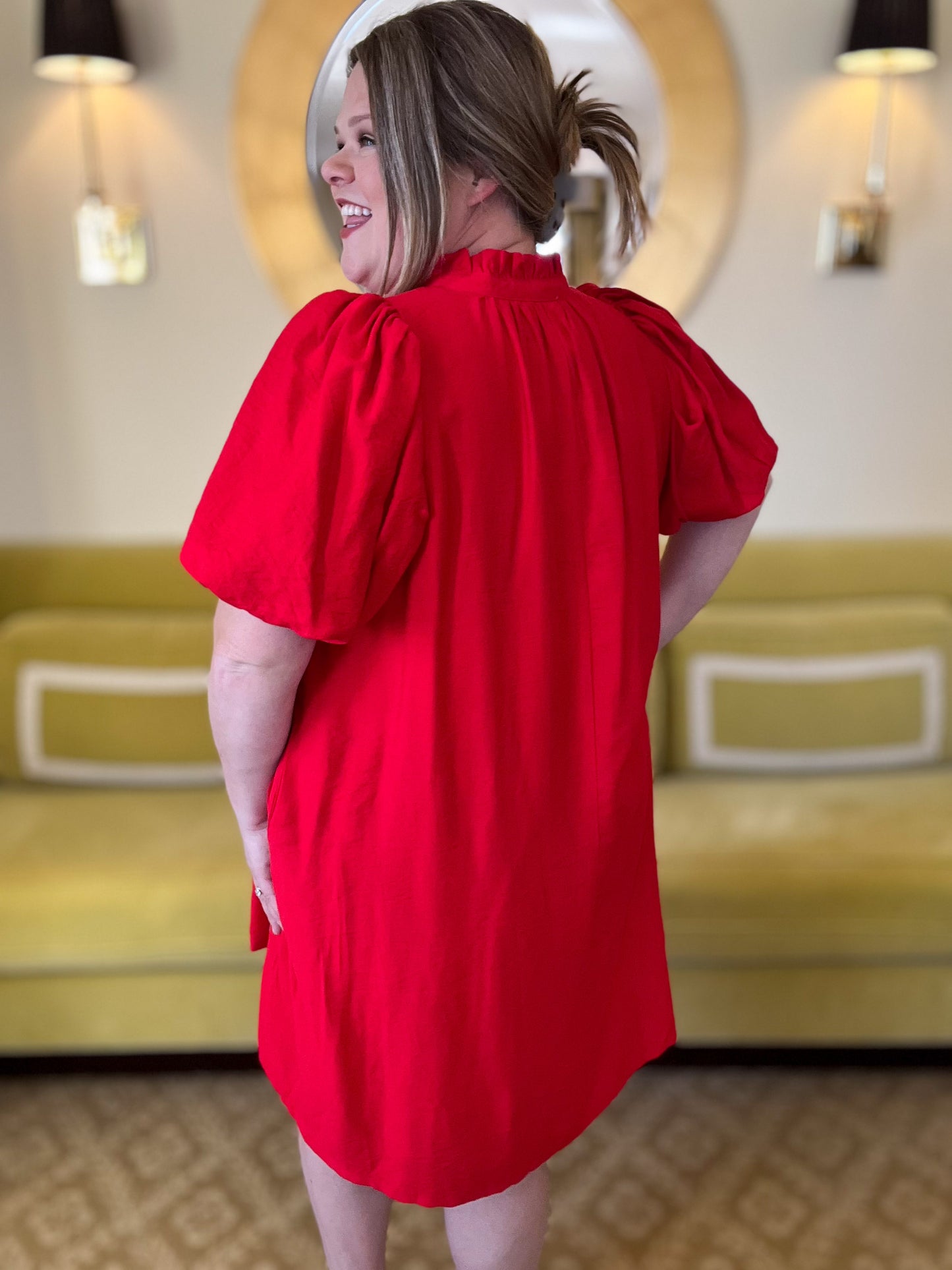 RESTOCKED! Stems of Scarlet Curvy Red Embroidered Dress (Pre-Order)