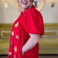 RESTOCKED! Stems of Scarlet Curvy Red Embroidered Dress (Pre-Order)