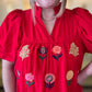 RESTOCKED! Stems of Scarlet Curvy Red Embroidered Dress (Pre-Order)