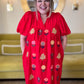 RESTOCKED! Stems of Scarlet Curvy Red Embroidered Dress (Pre-Order)
