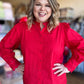Yours Truly Plus-Size Red Button Blouse
