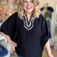 Sugar Mama Curvy Black Dolman Top with Leopard Trim