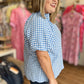 Sunday Stroll Curvy Blue Gingham Blouse