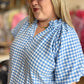 Sunday Stroll Curvy Blue Gingham Blouse