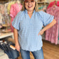 Sunday Stroll Curvy Blue Gingham Blouse