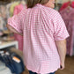 Sunday Stroll Curvy Pink Gingham Blouse