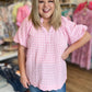 Sunday Stroll Curvy Pink Gingham Blouse