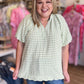 Sunday Stroll Curvy Sage Gingham Blouse