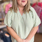 Sunday Stroll Curvy Sage Gingham Blouse