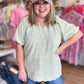 Sunday Stroll Curvy Sage Gingham Blouse