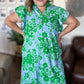 Sunday in Bloom Curvy Blue Floral Midi Dress